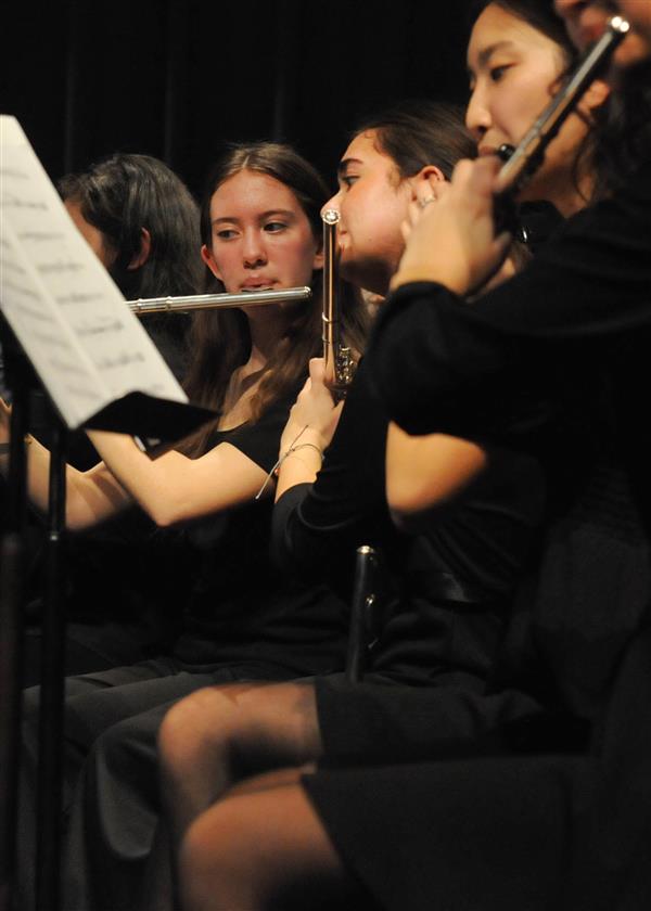 Students performing at the 2023-2024 All County Band Concert